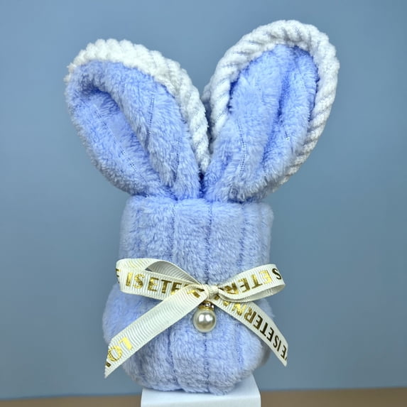 Kbndieu Easter Gifts Bathroom Hand Towels, Easter Bunny Kitchen Towels with Ribbon Decorative, Rabbit Dish Towel for Hand Drying Cleaning Cooking Gift, Easter Home Decorations, 9.8 x 19.6 Inch