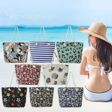 Kbndieu Extra Large Beach Bag with Zipper, Waterproof Sandproof Beach Tote Bag for Women, Shopping Travel Bag Gym Bag on Clearance