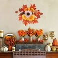 thumbnail image 1 of Kbndieu Fall Candle Rings Wreaths, Thanksgiving Autumn Harvest Wreath Candle Rings, Mini Fall Wreath for Front Door, Porch Wall Window Fall Decor, 1 of 6