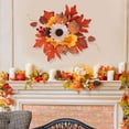 thumbnail image 1 of Kbndieu Fall Candle Rings Wreaths, Thanksgiving Autumn Harvest Wreath Candle Rings, Mini Fall Wreath for Front Door, Porch Wall Window Fall Decor, 1 of 6