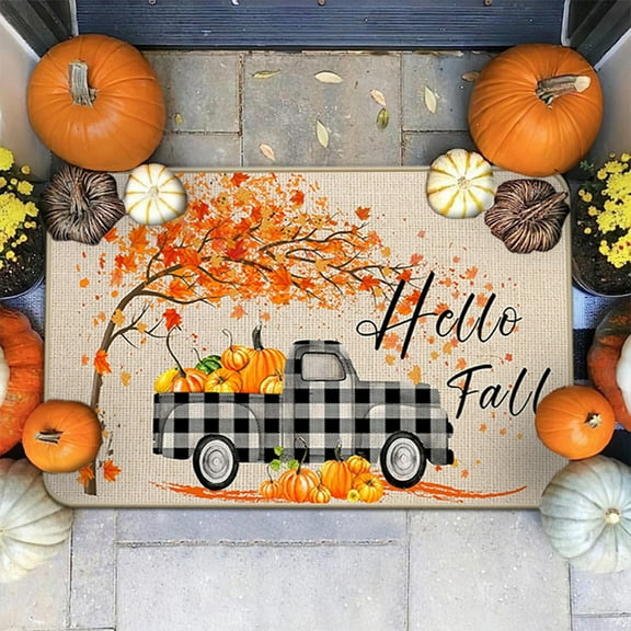 Kbndieu Fall Outdoor Rug, Thanksgiving Welcome Floor Mat, 20x31 Inch Front Door Mat Outdoor, Washable Rug for Front Porch Farmhouse Entryway Patio Thanksgiving Fall Autumn Kitchen Home Decor