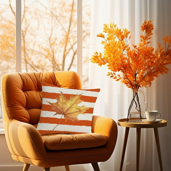 Kbndieu Fall Pillow Covers 18x18 Inch Thanksgiving Decorations Linen Pillowcase for Sofa Fall Halloween Home Decor