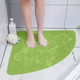 thumbnail image 1 of Kbndieu Fan Shaped Shower Mat Non-Slip Bath Mat for Tub and Shower Stall, Machine Washable Bathtub Mat with Drain Holes, Suction Cups for Stand Up Showers, Bathroom Essentials (Green), 1 of 6