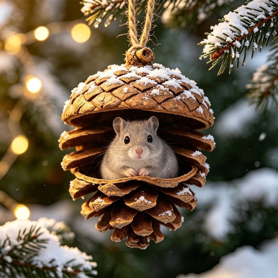 Kbndieu Forest Animal Christmas Acorn Ornaments, Woodland Animal Ornaments for Tree, Christmas Tree Hanging Decorations for Animal Lovers & Home Holiday Decor