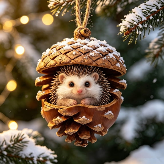 Kbndieu Forest Animal Christmas Acorn Ornaments, Woodland Animal Ornaments for Tree, Christmas Tree Hanging Decorations for Animal Lovers & Home Holiday Decor