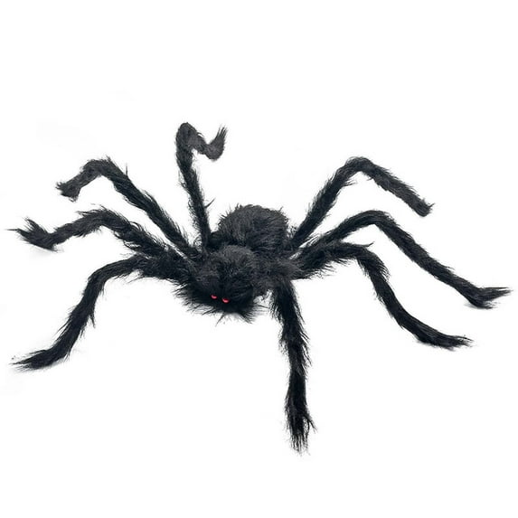 Kbndieu Halloween Giant Spider Decorations Outdoor Indoor, Large Scary Hairy Black Spider for Yard Lawn Halloween Outside Decor and Indoor Party Decor