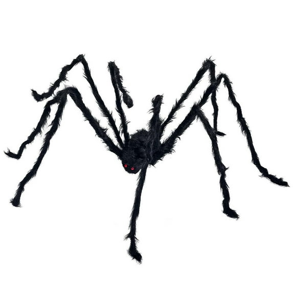 Kbndieu Halloween Giant Spider Decorations Outdoor Indoor, Large Scary Hairy Black Spider for Yard Lawn Halloween Outside Decor and Indoor Party Decor