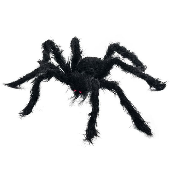 Kbndieu Halloween Giant Spider Decorations Outdoor Indoor, Large Scary Hairy Black Spider for Yard Lawn Halloween Outside Decor and Indoor Party Decor