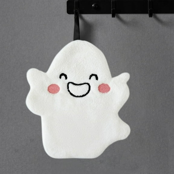 Kbndieu Halloween Hanging Dish Towels for Kitchen, Ghost Hand Towels Luxury Bathroom Kitchen Decor for Drying, Cleaning, Cooking, Halloween Holiday Towels Gifts