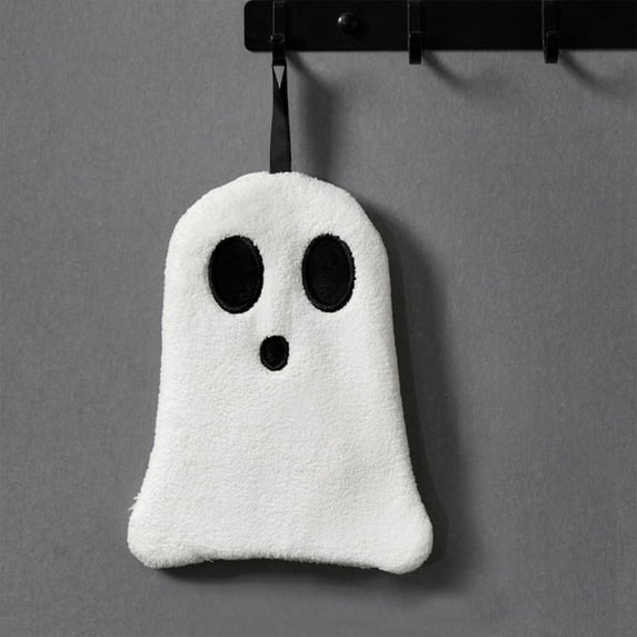Kbndieu Halloween Hanging Dish Towels for Kitchen, Ghost Hand Towels Luxury Bathroom Kitchen Decor for Drying, Cleaning, Cooking, Halloween Holiday Towels Gifts