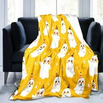 Kbndieu Halloween Throw Blanket for Couch, Cute Ghost Halloween Fleece Blanket Gifts for Kids/Teens/Women/Men, Soft Cozy Fall Blankets and Throws, 28"x 40"