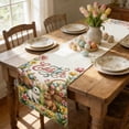 thumbnail image 1 of Kbndieu Happy Easter Table Runner Spring Holiday Centerpiece Floral Eggs Bunny Kitchen Dining Table Decoration for Indoor Outdoor Home Party Decor, 1 of 7