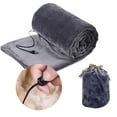 thumbnail image 1 of Kbndieu Heated Blanket 33"x63", Cozy and Soft Electric Blanket Throw, Fast Heating Warm Blanket with Overheating Protection for Office Dorm Home Travel, Gray, 1 of 6