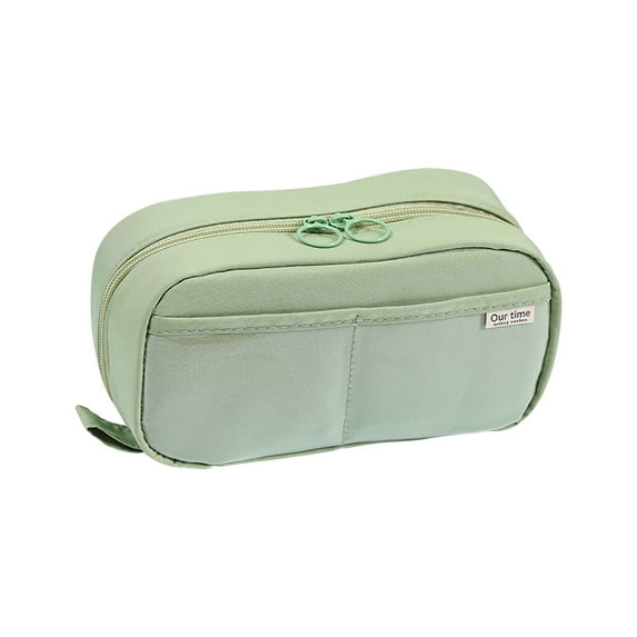 Kbndieu High Capacity Pencil Case, Multi- Slot Pencil Pouch, Portable Pencil Bag, Simple Sturdy Pen Case Wide Opening for Classroom Office Stationery Organizer, Green