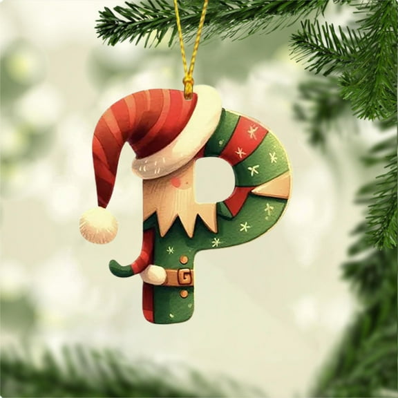 Kbndieu Initial Ornaments Christmas Tree Ornaments, Christmas Letter Ornaments for Christmas Tree Decorations, Christmas Hanging Decor P