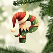 Kbndieu Initial Ornaments Christmas Tree Ornaments, Christmas Letter Ornaments for Christmas Tree Decorations, Christmas Hanging Decor P