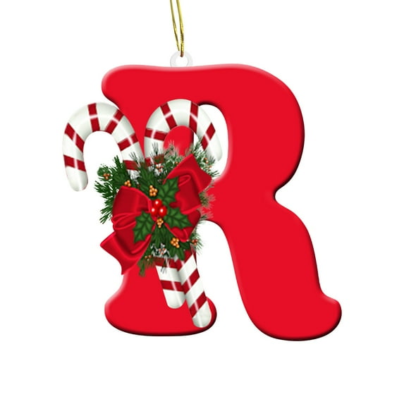 Kbndieu Initial Ornaments Christmas Tree Ornaments Decorations, Christmas Letter Ornaments for Christmas Tree, Christmas Hanging Decor Gifts for Women Men Friends Family Party Indoor R