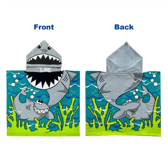 Kbndieu Kids Beach Towels, Swim Pool Bath Towels for 3-10 Years Boys Girls Beach Hooded Poncho Absorbent Pool Toddler Bath Wrap