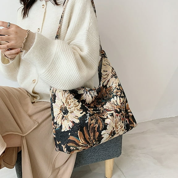 Kbndieu Large Capacity Women's Bags Canvas Bags Shoulder Bags Tote Bucket Bags on Clearance