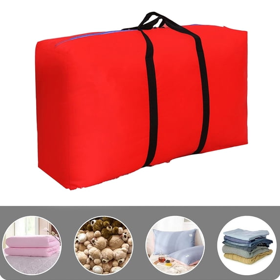 Kbndieu Large Moving Bags, Heavy Duty Moving Boxes Alternative, Strong Handles& Backpack Straps, Tote Packing Bags for Moving, College Dorm Room Essentials, Red