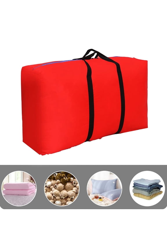 Large Moving Bags, Heavy Duty Moving Boxes Alternative, Strong Handles& Backpack Straps, Tote Packing Bags for Moving, College Dorm Room Essentials, Red