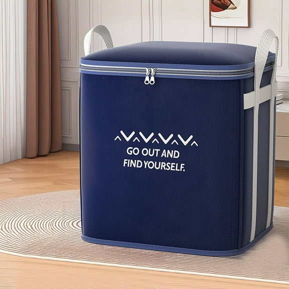 Kbndieu Large Moving Bags or Storage Bags, Strong Handles & Zippers, Moving Boxes Bins Alternative, Heavy Duty Tote Packing Bags for Moving, College Dorm Room Essentials for Clothes, Blue