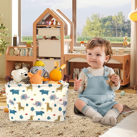 Kbndieu Laundry Hamper for Toys, Large Collapsible Laundry Baskets with Easy Carry Handles for Dirty Clothes, Foldable Clothes Hampers for Baby Room, Bedroom, Bathroom, Dorm, Laundry Room