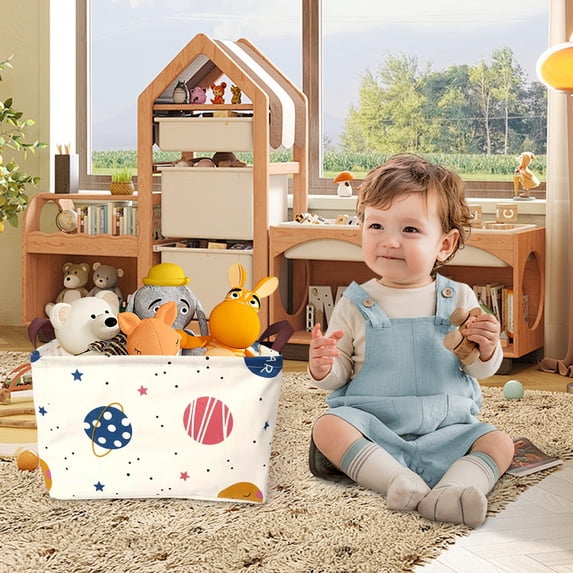 Kbndieu Laundry Hamper for Toys, Large Collapsible Laundry Baskets with Easy Carry Handles for Dirty Clothes, Foldable Clothes Hampers for Baby Room, Bedroom, Bathroom, Dorm, Laundry Room