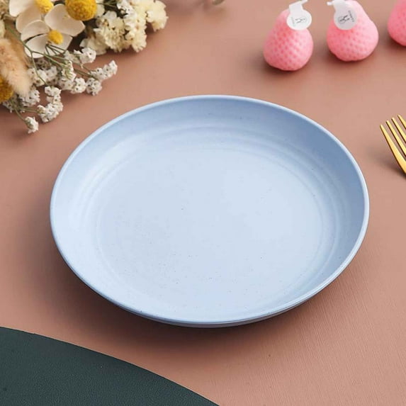 Kbndieu Lightweight Round Plates, Reusable Plastic Plates for Dessert, Snack, Fruit, Candy, Side Dishes, Appetizer Salad Plates