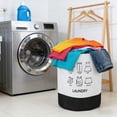 thumbnail image 1 of Kbndieu Linen Foldable Laundry Hamper, Large Collapsible Laundry Baskets with Easy Carry Handles, Clothes Hampers for Bedroom, Bathroom, Dorm, Laundry Room, White, 1 of 6
