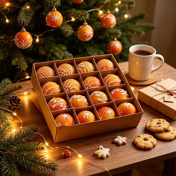 Kbndieu Orange Christmas Balls Ornaments, 2.36 Inch Christmas Tree Decorations Ornaments, Shatterproof Hanging Balls for Birthday Thanksgiving Party Holiday Fall Wedding Decor Set of 16pcs