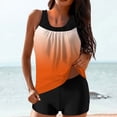 thumbnail image 1 of Kbndieu Orange Tankini Swimsuits for Women Athletic Two Piece Bathing Suits Tank Tops with Boyshorts Swimwear, XXL, 1 of 5