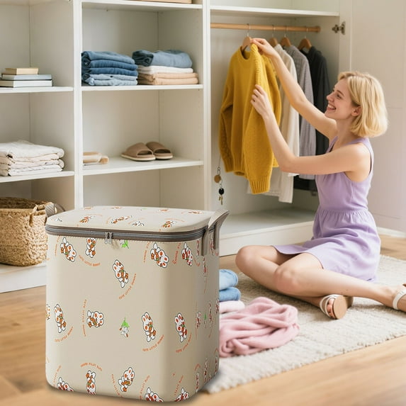 Kbndieu Oversized Storage Bins with Lids & Reinforced Handles, Heavy Duty Closet Organizers and Storage, Foldable Clothes Storage Bags, Storage Containers for Blanket, Comforter, Pillow, Bedding