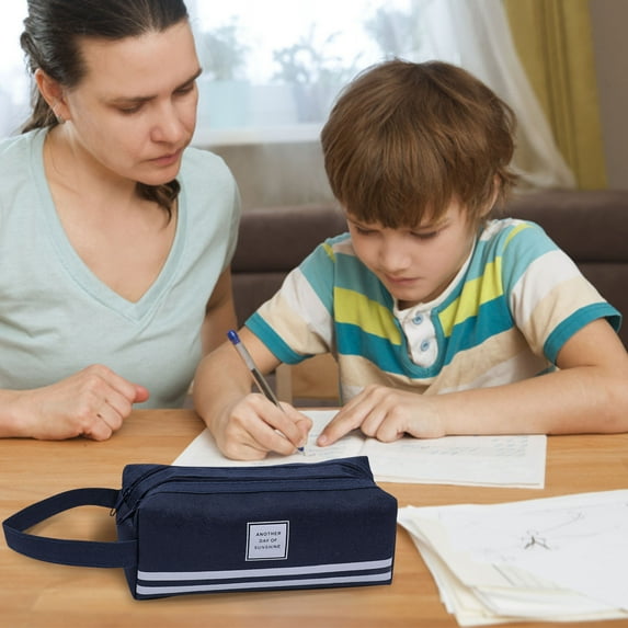 Kbndieu Pencil Case, Pencil Bag Pouch Pen Case with Zipper, Large Capacity Pencil Case Marker Organizer, Stationery Storage Makeup Bag Office Supplies on Clearance