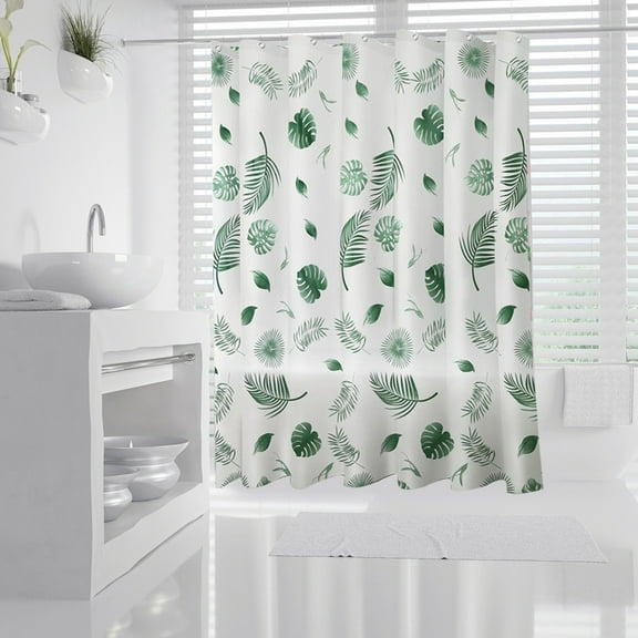 Kbndieu Printed Shower Curtain Fabric, Farmhouse Shower Curtains for Bathroom, Soft Thick Bath Curtain Hotel Quality, Light-Weight & Machine Washable on Clearance