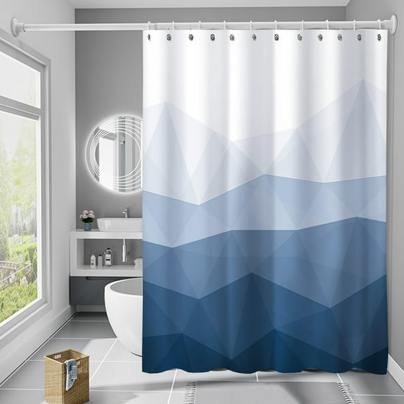 Kbndieu Printed Shower Curtain Fabric, Modern Blue Shower Curtains for Bathroom, Soft Thick Bath Curtain Hotel Quality, Light-Weight & Machine Washable on Clearance