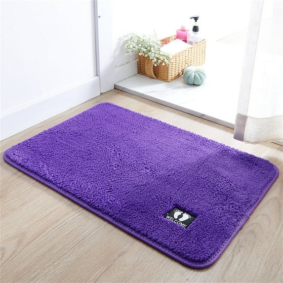 Kbndieu Purple Bath Mat, Soft and Absorbent Bathroom Rugs for Floor, Tub and Shower, Non Slip, Quick Dry, Machine Washable Bath Rugs for Bathroom, Kitchen and Entryway Decor, Home Decor Accessories