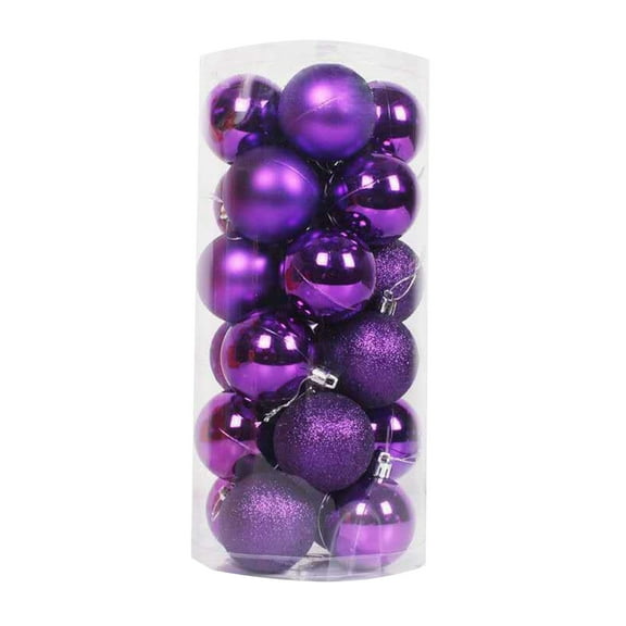 Kbndieu Purple Christmas Balls, 24PCS Shatterproof Christmas Ornaments Set Decorations for Christmas Tree Birthday Holiday Wedding Decorations 40mm/1.57"