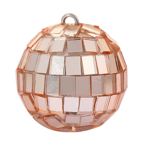 Kbndieu Rose Gold Hanging Mirror Disco Ball, 1.57" Christmas Tree Balls Ornaments, Shatterproof Hanging Disco Balls for Christmas Tree Decorations Cake Room Birthday Party Decor