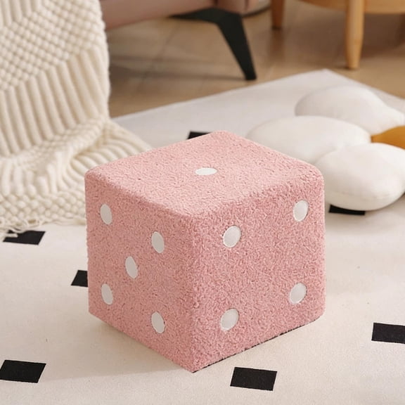 Kbndieu Shoe Benches Home Entryway Cubes Stool Living Room Sofa Stool Dice-Patterned Benches Home Essentials, Pink