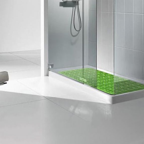 Kbndieu Shower Mat Non-Slip Bath Mat for Tub and Shower Stall, Quick Dry Machine Washable Bathtub Mat with Drain Holes, Suction Cups for Stand Up Showers, Bathroom Essentials (Green)
