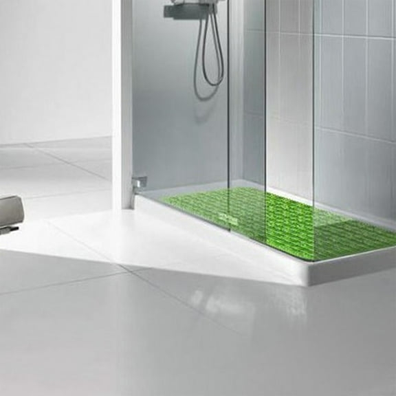 Kbndieu Shower Mat Non-Slip Bath Mat for Tub and Shower Stall, Quick Dry Machine Washable Bathtub Mat with Drain Holes, Suction Cups for Stand Up Showers, Bathroom Essentials (Green)