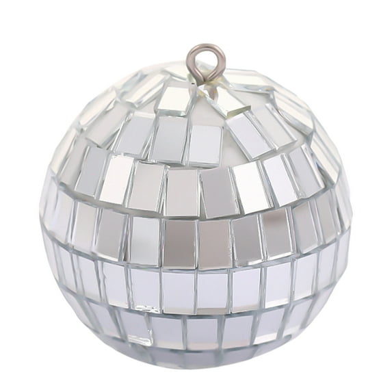 Kbndieu Silver Hanging Mirror Disco Ball, 1.57" Christmas Tree Balls Ornaments, Shatterproof Hanging Disco Balls for Christmas Tree Decorations Cake Room Birthday Party Decor