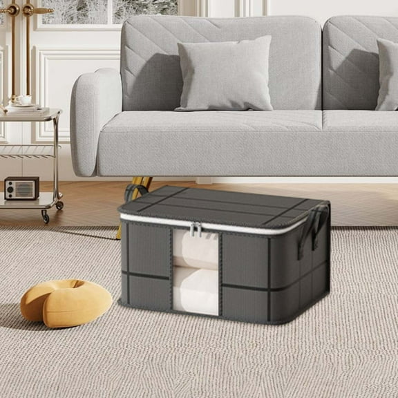 Kbndieu Storage Bins with Lids, Clear Window & Reinforced Handles, Large Clothes Storage Basket Containers, Closet Organizers and Storage for Clothing, Sweater, Comforter, Bedding