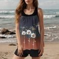 thumbnail image 1 of Kbndieu Tankini Swimsuits for Women Two Piece Bathing Suit with Shorts Summer Casual Loose Suits Athletic Swimwear (Coffee, S), 1 of 10