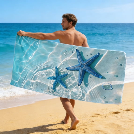 Kbndieu Thin Lightweight Microfiber Beach Towel, Sand Free Quick Dry Absorbent Pool Camping Travel Towels for Adults, Summer Beach Accessories Essentials