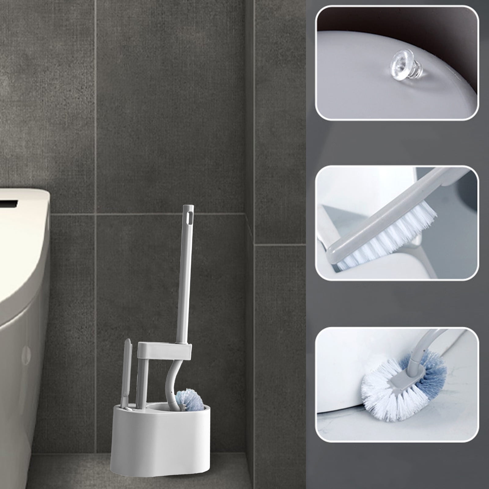 Kbndieu Toilet Brush with Hard Bristles Bathroom Cleaning Bowl Brush