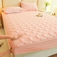 thumbnail image 1 of Kbndieu Twin Size Fitted Bed Sheet, Waterproof Thickened Mattress Protector, Deep Pockets, Extra Soft and Wrinkle Free, Easy-Fit, Breathable & Cooling, Pink on Clearance, 1 of 7