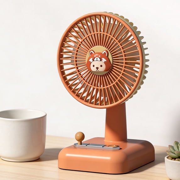 Kbndieu USB Desk Fan, Small Quiet Powerful 3 Speeds, Personal Mini Portable Desktop Table Fans, Cooling for Home Office Car Travel Indoor Outdoor Khaki