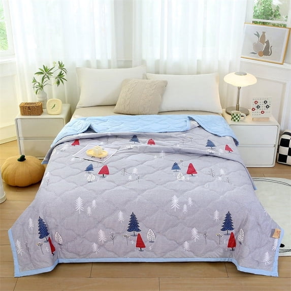 Kbndieu Washable Printed Quilt, Lightweight Quilt for Summer Ultra-Soft Microfiber Modern Style Quilted Bedding for All Season, Exquisite, Queen Size on Clearance